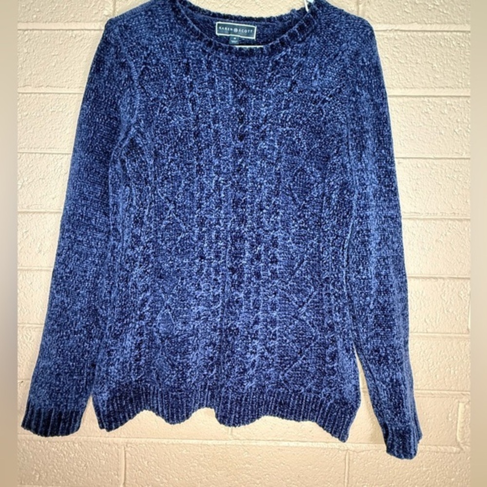 Karen Scott Navy Textured Knit